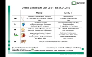 Speiseplan KW17